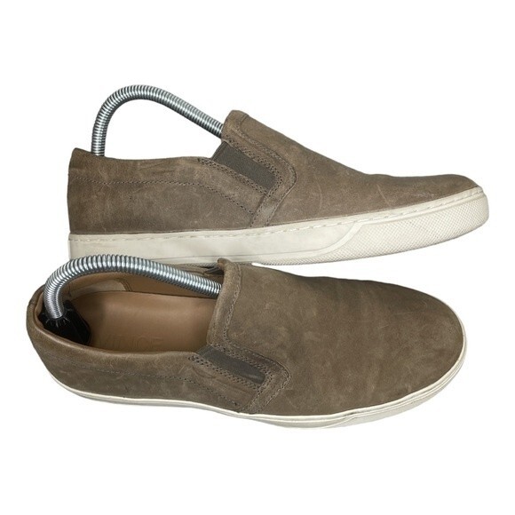 Vince Barron Tan Leather Men's Slip-on Sneakers Size 7.5 - Picture 3 of 5